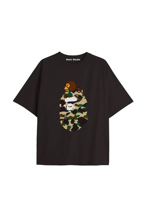 UNİSEX Bay Bape Desenli Siyah Yazlık T-shirt