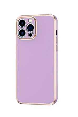 Apple iPhone 14 Pro Kılıf Kamera Korumalı Altın Kenar Tasarım Silikon