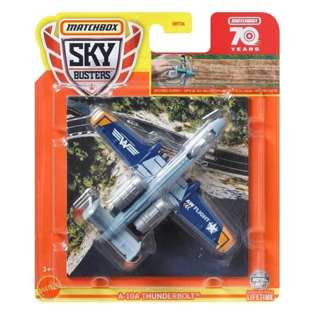 Matchbox Sky Busters A-10 Thunderbolt II Warthog w/map (70 Years) MBX 2023-HLJ09
