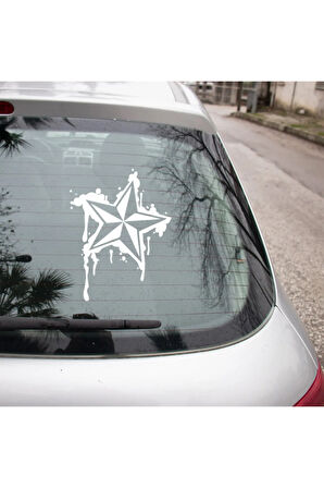 Army Asker Yıldız İçi Efektli Sticker 20 cm BEyaz Renk