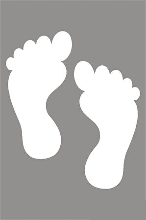 Bir Çift Ayak Izi Süsleme Oto Modifiye Araba Sticker 15cm Beyaz