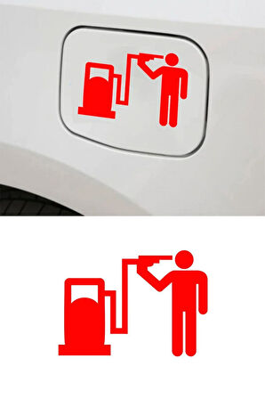 Depo Yakıt Kapağı Oto Sticker Araba Sticker kırmızı Oto Sticker  15cm