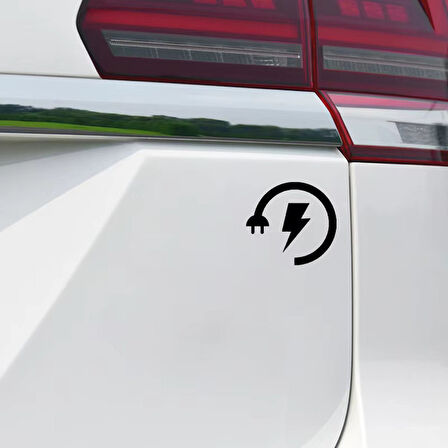 Elektirikli Araç Araba Uyarı Etiketi Sİyah Renk 13CM Tampon