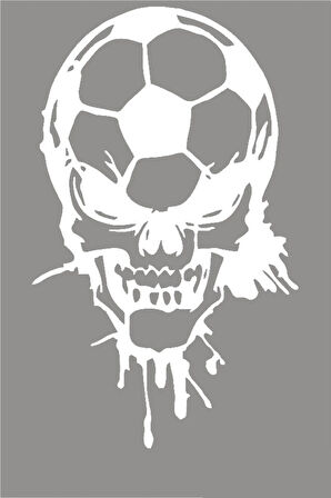 Futbol Topu Ve Kuru Kafa Araç oto Araba Sticker Yapıştırma 15cm Beyaz