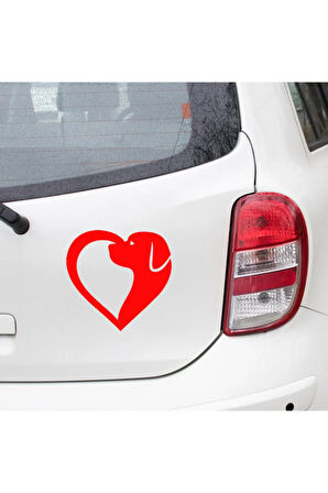 Kalp Ve Fil Işareti Petshop Araba Cam Oto Sticker 25cm