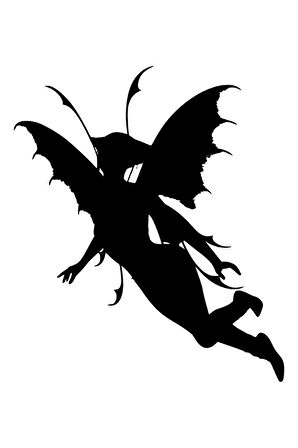 Kanatlı Kelebek Gibi Uçan Melek Kadın Sticker 20CM Sİyah Renk