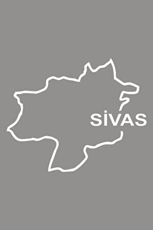 Sivas Haritası Araç oto Araba Için Sticker Yapıştırma 20CM Beyaz Renk