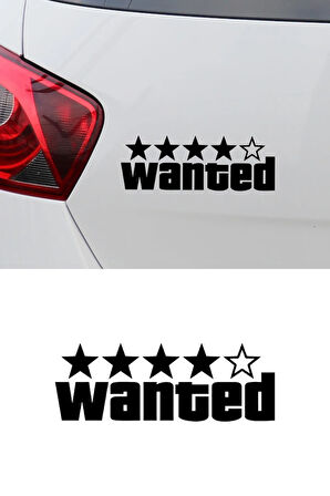 Wanted  Aranıyor oto Sticker Araba etiket Siyah Renk 20CM