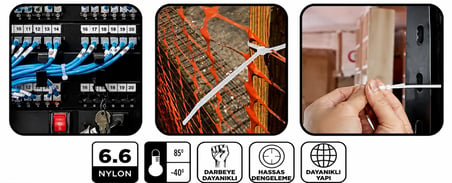 Şahin Tools 3,6 x 150 mm Siyah Cırt Kelepçe Kablo Bağı 100 Adet – Nylon
