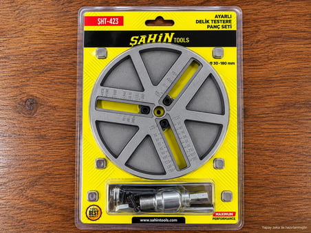 ŞAHİN TOOLS Ayarlı Delik Testere Panç Seti 45-130 mm Ayarlanabilir Panç Aparatı