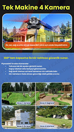 4 Kameralı Wifi - Kubbe Kamera – 360° Kör Noktasız Güvenlik Çözümü