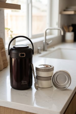 Cooker Leopar 2 Litre Kaşıklı Yemek Termosu YK1412