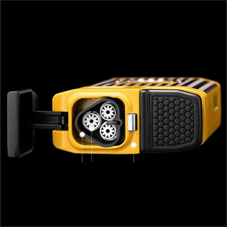 CM0650 3 Jet Torch Kesicili Puro Çakmağı Sarı