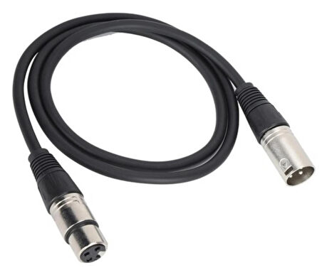 Mikrofon Kablosu 5 Metre - Xlr Erkek Xlr Dişi SİYAH RENK