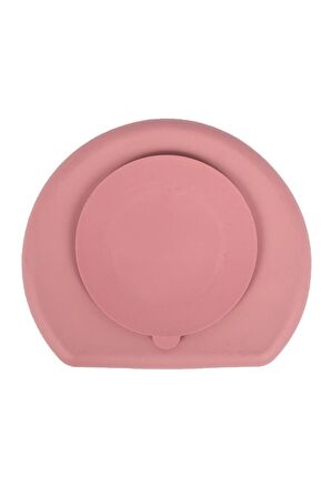 Pembe Vakum Tabanlı Silikon Tabak - Mommyslab Mağaza