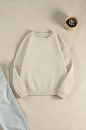 Unisex Enjoy Personel Time Tasarım Baskılı Bisiklet Yaka Sweatshirt