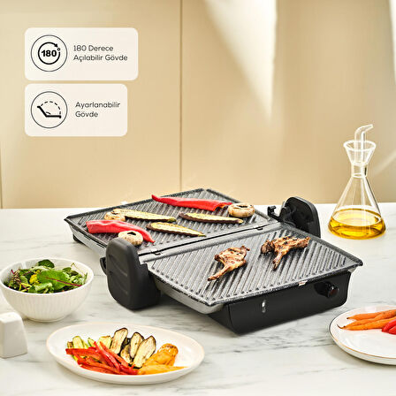 Karaca Crust Grill Toast Izgara Ve Tost Makinesi 6 Dilim Mat Krem
