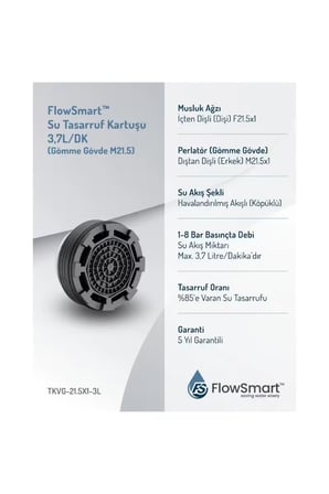 Gömme Su Tasarruflu Aeratör 3,7 L/Dk. | ØM21.5| %85’e Varan Su Tasarrufu