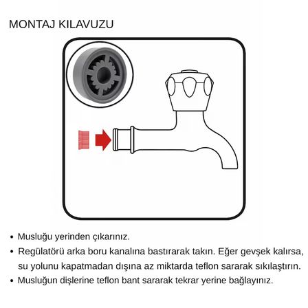 Tekli Bahçe Musluğu Gömme Debi Regülatörü 11L/DK | R1/2 Uyumlu | Bahçede %50’ye Varan Su Tasarrufu