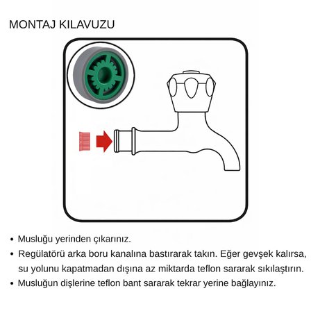 Avantaj Paketi (10’lu) Bahçe Musluğu Gömme Debi Regülatörü 7 L/DK | %70 Su Tasarrufu