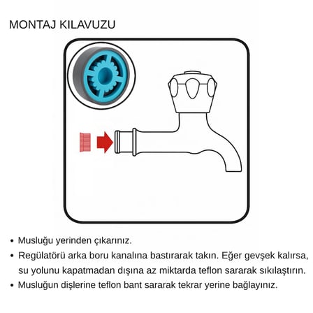 Avantaj Paketi (100’lü) – Bahçe Musluğu Gömme Debi Regülatörü 8 L/DK | %65 Su Tasarrufu