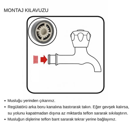 Avantaj Paketi (50’li) – 15 L/DK Bahçe Musluğu Gömme Debi Regülatörü | %30’a Varan Su Tasarrufu