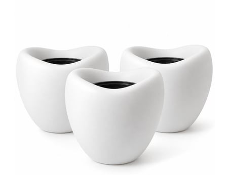 SO-LALE02 Lale Saksı Plastik Modern İç Kovalı 25 LT Beyaz 3 Adet