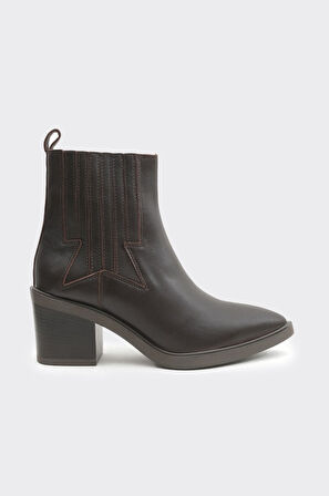 Kısa Topuklu Hakiki Deri Kadın Bot