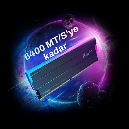 Biwin DW100-CB002 32GB DDR5 6400MHz 2x16GB RGB Masaüstü Ram - Siyah