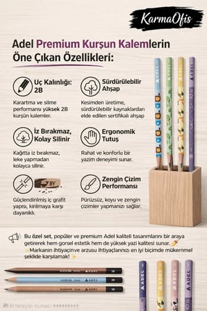 Premium Kurşun Kalem Seti 16 Parça 2B – Ergonomik, Dayanıklı, Silinebilir, Okul Ofis Çizim Kalemi