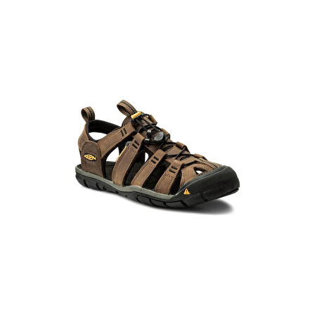 Keen 1013106 Clearwater CNX Leather Dark Earth/Black Erkek Sandalet