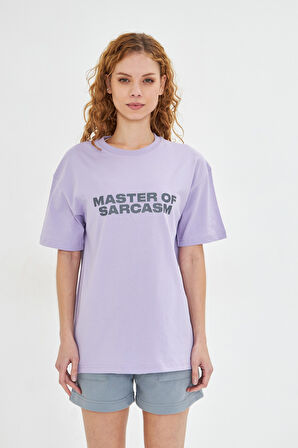  Kadın Master Of Sarcasm Baskılı Kısa Kollu %100 Pamuk Tişört