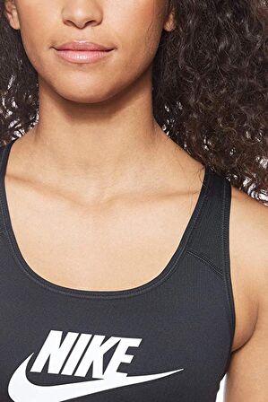 Nike Swoosh Futura Bra Siyah Kadın Antreman Sütyeni 