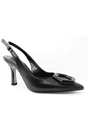 706526 Siyah Rugan Kadın Abiye Ayakkabı