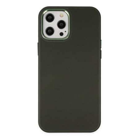 Apple İphone 12 Pro Max Kılıf Asya Deri Silikon - Koyu Yeşil