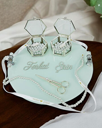 Cherish Söz Tepsisi ve Damat Kahve Fincan Tepsisi