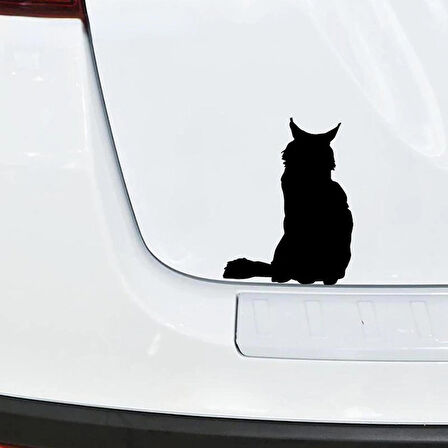 Araba Arka Cam için Kedi Gölgesi Sticker Yapıştırma Siyah 18CM