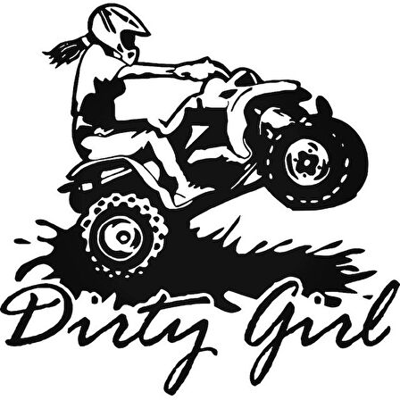 Dirty Girl Sticket Etiket Yapıştırma 15cm 2 Adet