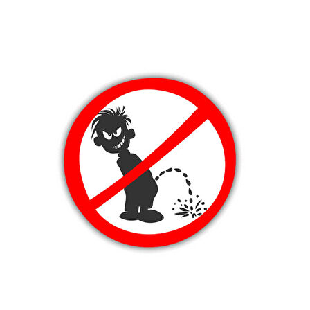 İşemek yasaktır Araba Sticker Etiket 18CM