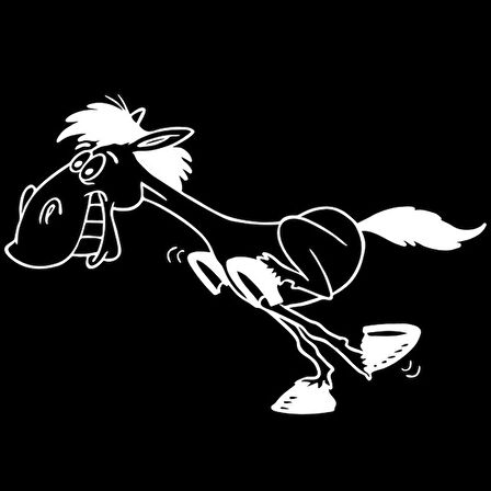 Komik At Sticker Etiket Yapıştırma 18CM beyaz Renk