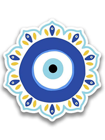 Nazar Araba Leptop Sticker Yapıştırma 15 Cm ve 5Cm 2 Adet md1