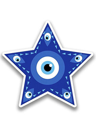 Nazar Araba Leptop Sticker Yapıştırma 15 Cm ve 5Cm 2 Adet md5
