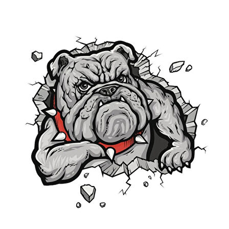 Öfkeli Köpek Araba Sticker yapıştırması oto etiket 19cm