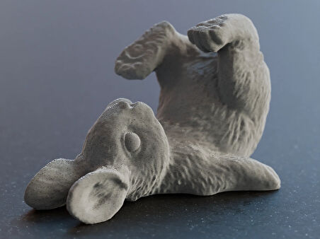 11cm Gri Sırtüstü yatan sevimli Paskalya Tavşanı Heykeli figür