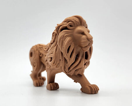 Ahşap Oymalı Aslan Dekorasyon Ürünü Masaustu Dekoratif 13CM