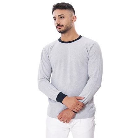 SIFIR YAKA İKİ İPLİK SWEAT GRİ 2XL