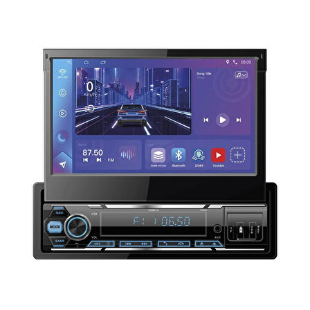 For-X X-9440A-7''HD ANDROİD 2GB-32GB-BT5.1-FM-USB-MP3-MP5-HIZLI ŞARZ-4X60W-İNDASH TEYP-KAMERALI