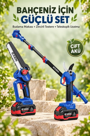 EXEN ENG 604 SET + ENG 680 TS Şarjlı Bahçe Seti (Teleskopik Uzatma Dahil)