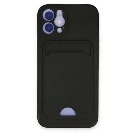 Apple İphone 12 Kılıf Kelvin Kartvizitli Silikon - Siyah