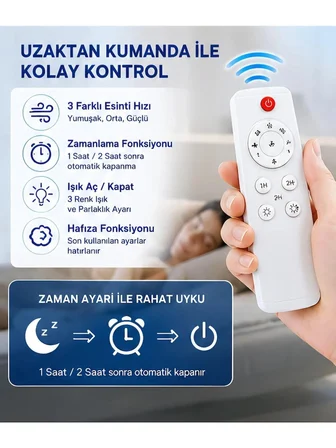 Atc Uzaktan Kumandalı Işıklı Tavan Vantilatörü E27 – 6 Kanatlı LED Tavan Fanı, 3 Renk Işık, 3 Kademe Rüzgar Hızı
